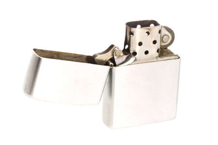 old cigarette lighter on a white backgroundの写真素材