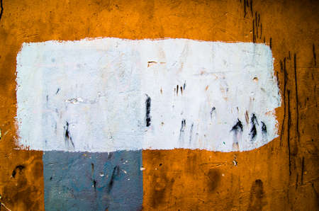 Texture of white and orange paint concrete background, white and orange grunge concrete wall.