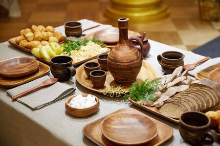 Belorussian cuisine, tasty and beautifully designed foodの写真素材