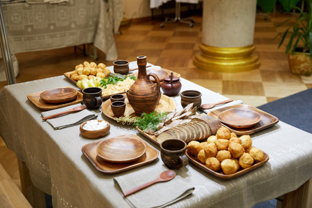 Belorussian cuisine, tasty and beautifully designed foodの写真素材