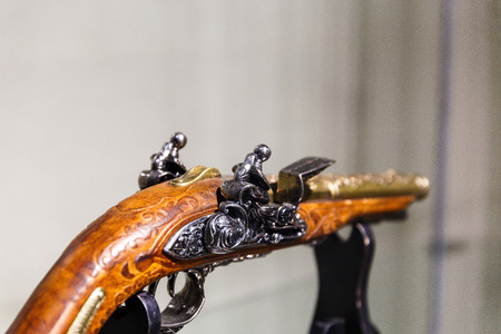 Ancient pistols and arquebus in a private collectionの写真素材