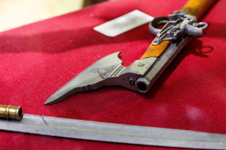 Ancient pistols and arquebus in a private collectionの写真素材