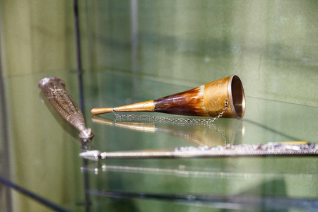 daggers knives saber swords lie on the surface in a private collectionの写真素材