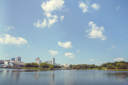 Park in the city center in sunny clear weatherのeditorial素材