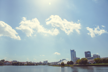 Park in the city center in sunny clear weatherのeditorial素材