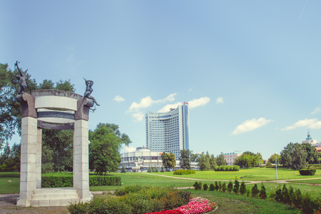 Park in the city center in sunny clear weatherのeditorial素材