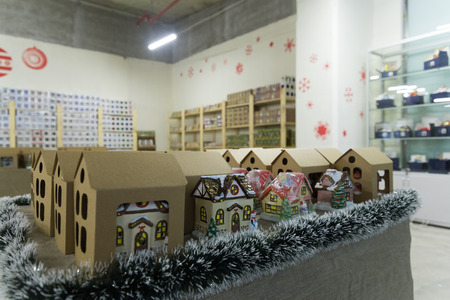 MINSK, BELARUS - OCTOBER 10, 2017: NEW YEAR AND CHRISTMAS FURNITURE TOY AND SOUVENIRS SHOPのeditorial素材