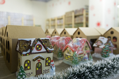 MINSK, BELARUS - OCTOBER 10, 2017: NEW YEAR AND CHRISTMAS FURNITURE TOY AND SOUVENIRS SHOPのeditorial素材