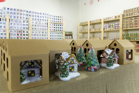 MINSK, BELARUS - OCTOBER 10, 2017: NEW YEAR AND CHRISTMAS FURNITURE TOY AND SOUVENIRS SHOPのeditorial素材