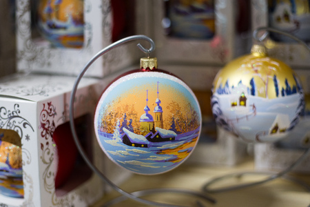 MINSK, BELARUS - OCTOBER 10, 2017: NEW YEAR AND CHRISTMAS FURNITURE TOY AND SOUVENIRS SHOPのeditorial素材
