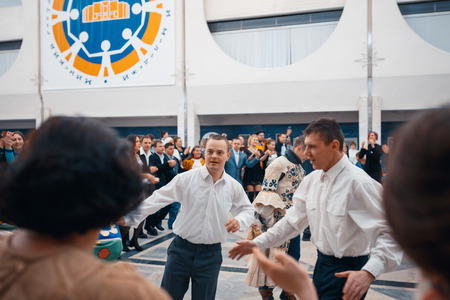 MINSK, BELARUS - MAY 1, 2017: children with Down syndrome dance and have fun at the ball