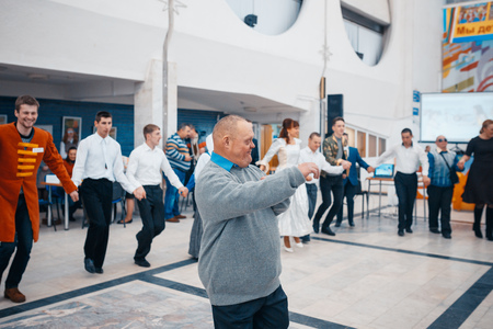 MINSK, BELARUS - MAY 1, 2017: children with Down syndrome dance and have fun at the ballのeditorial素材