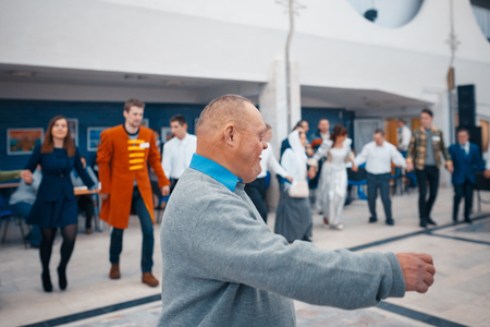MINSK, BELARUS - MAY 1, 2017: children with Down syndrome dance and have fun at the ballのeditorial素材