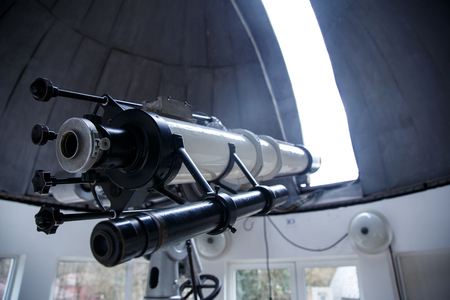 big telescope under dome of astronomic observatoryの写真素材