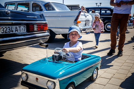MINSK, BELARUS - MAY 1, 2017:  exhibition of old retro carsのeditorial素材