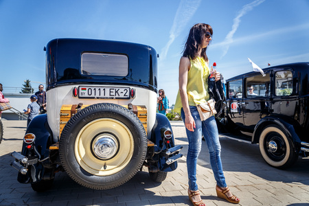 MINSK, BELARUS - MAY 1, 2017:  exhibition of old retro carsのeditorial素材