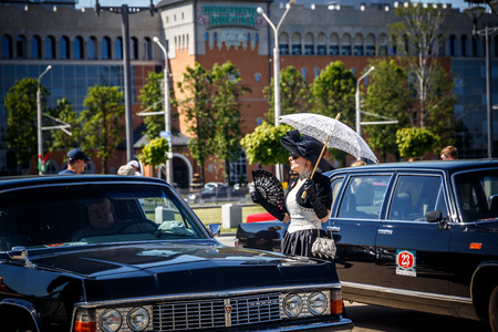 MINSK, BELARUS - MAY 1, 2017:  exhibition of old retro carsのeditorial素材