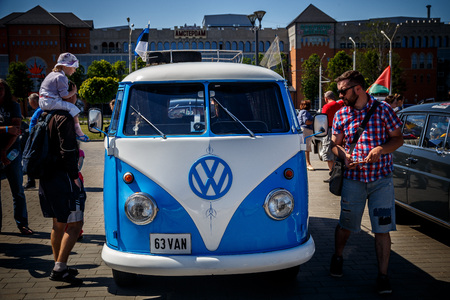MINSK, BELARUS - MAY 1, 2017:  exhibition of old retro carsのeditorial素材