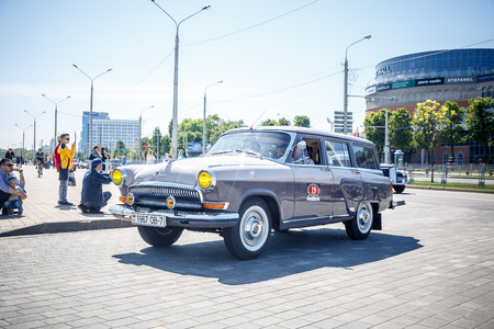 MINSK, BELARUS - MAY 1, 2017:  exhibition of old retro carsのeditorial素材