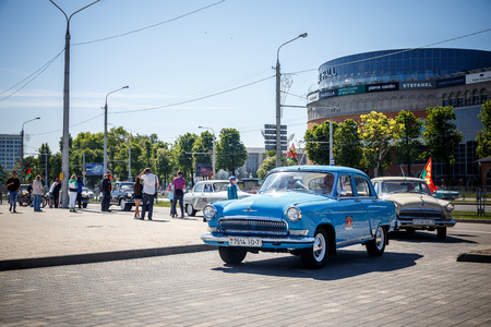 MINSK, BELARUS - MAY 1, 2017:  exhibition of old retro carsのeditorial素材