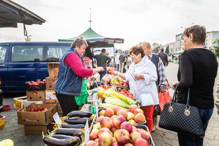 MINSK, BELARUS - 1 OKTOBER, 2018: agricultural fair in the city centerのeditorial素材
