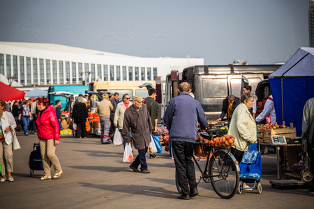 MINSK, BELARUS - 1 OKTOBER, 2018: agricultural fair in the city centerのeditorial素材