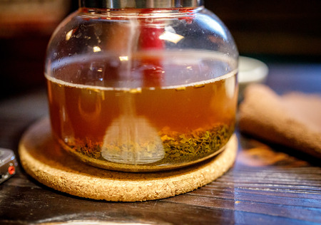 Shen Puer tea brewing process, tea ceremonyの写真素材