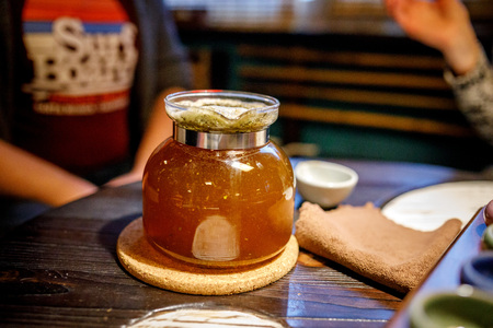 Shen Puer tea brewing process, tea ceremonyの写真素材