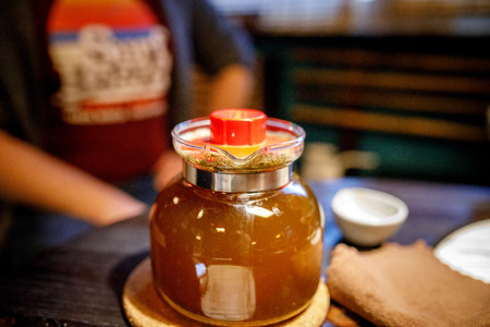 Shen Puer tea brewing process, tea ceremonyの写真素材