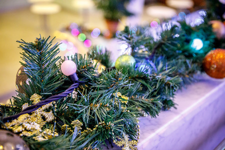 Christmas tree 2019, Christmas decorations, fairy figures and toysの写真素材