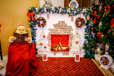 Christmas tree 2019, Christmas decorations, fairy figures and toysの写真素材