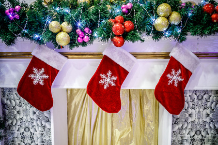 Christmas tree 2019, Christmas decorations, fairy figures and toysの写真素材