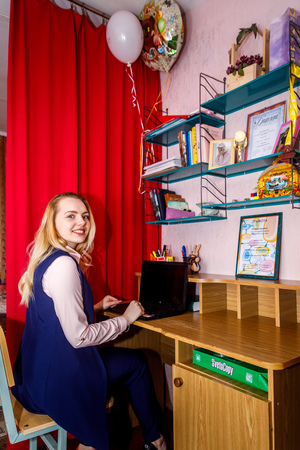 MINSK, BELARUS - 20 JANUARY, 2018: students in the dorm roomのeditorial素材
