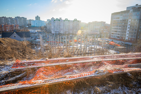 abandoned building site in the city centerの写真素材
