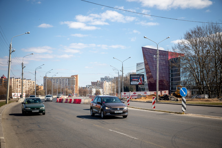 MINSK, BELARUS - 1 MARTH, 2019: Repair of bridge in the centre of the cityのeditorial素材