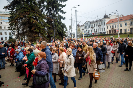 MINSK, BELARUS - 1 MARTH, 2019: Traditional Easter procession of the Catholic Churchのeditorial素材