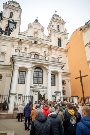 MINSK, BELARUS - 1 MARTH, 2019: Traditional Easter procession of the Catholic Churchのeditorial素材