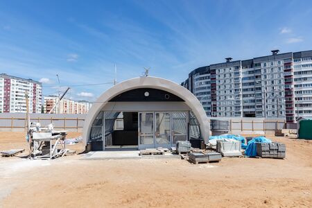 Subway tunnel in constructionの写真素材