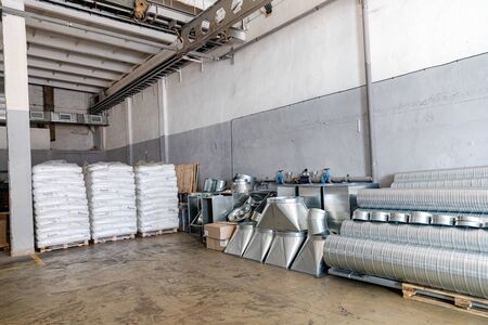 factory for the production of biodegradable eco-friendly shopping bagsのeditorial素材