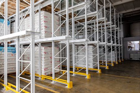 factory for the production of biodegradable eco-friendly shopping bagsのeditorial素材