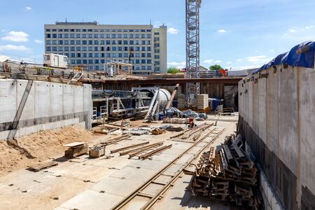 Subway tunnel in constructionのeditorial素材