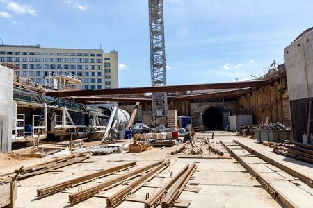 Subway tunnel in constructionのeditorial素材