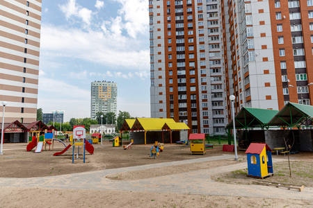 MINSK, BELARUS - 1 JUNE, 2019: construction of kindergartenのeditorial素材