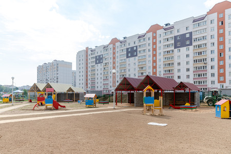 MINSK, BELARUS - 1 JUNE, 2019: construction of kindergartenのeditorial素材