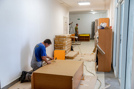 MINSK, BELARUS - 1 JUNE, 2019: construction of kindergartenのeditorial素材
