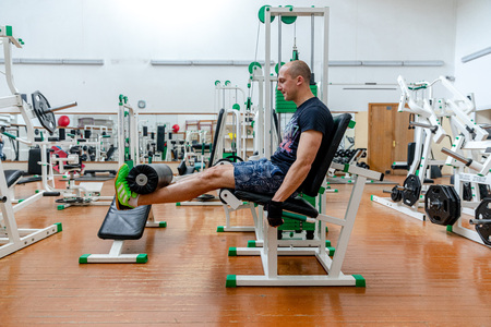 MINSK, BELARUS - 1 JUNE, 2019: disabled man in the gym, Disabled sportsman Conceptのeditorial素材