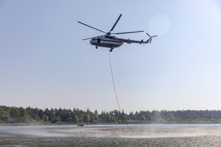 MINSK, BELARUS - 1 JUNE, 2019: rescue divers on combat missionのeditorial素材
