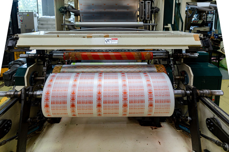 MINSK, BELARUS - 1 JUNE, 2019: factory for the production of biodegradable eco-friendly shopping...
