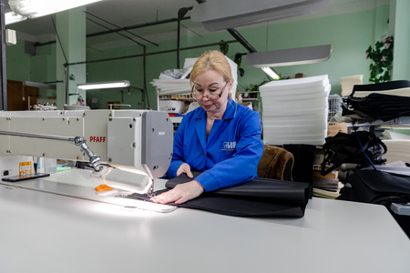 MINSK, BELARUS - 1 JUNE, 2019: sewing factoryのeditorial素材