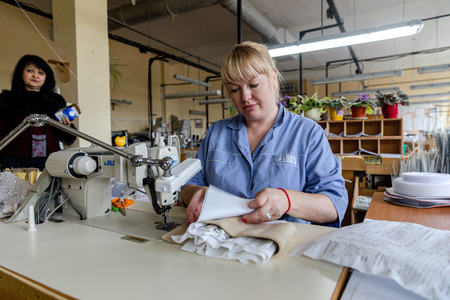 MINSK, BELARUS - 1 JUNE, 2019: sewing factoryのeditorial素材